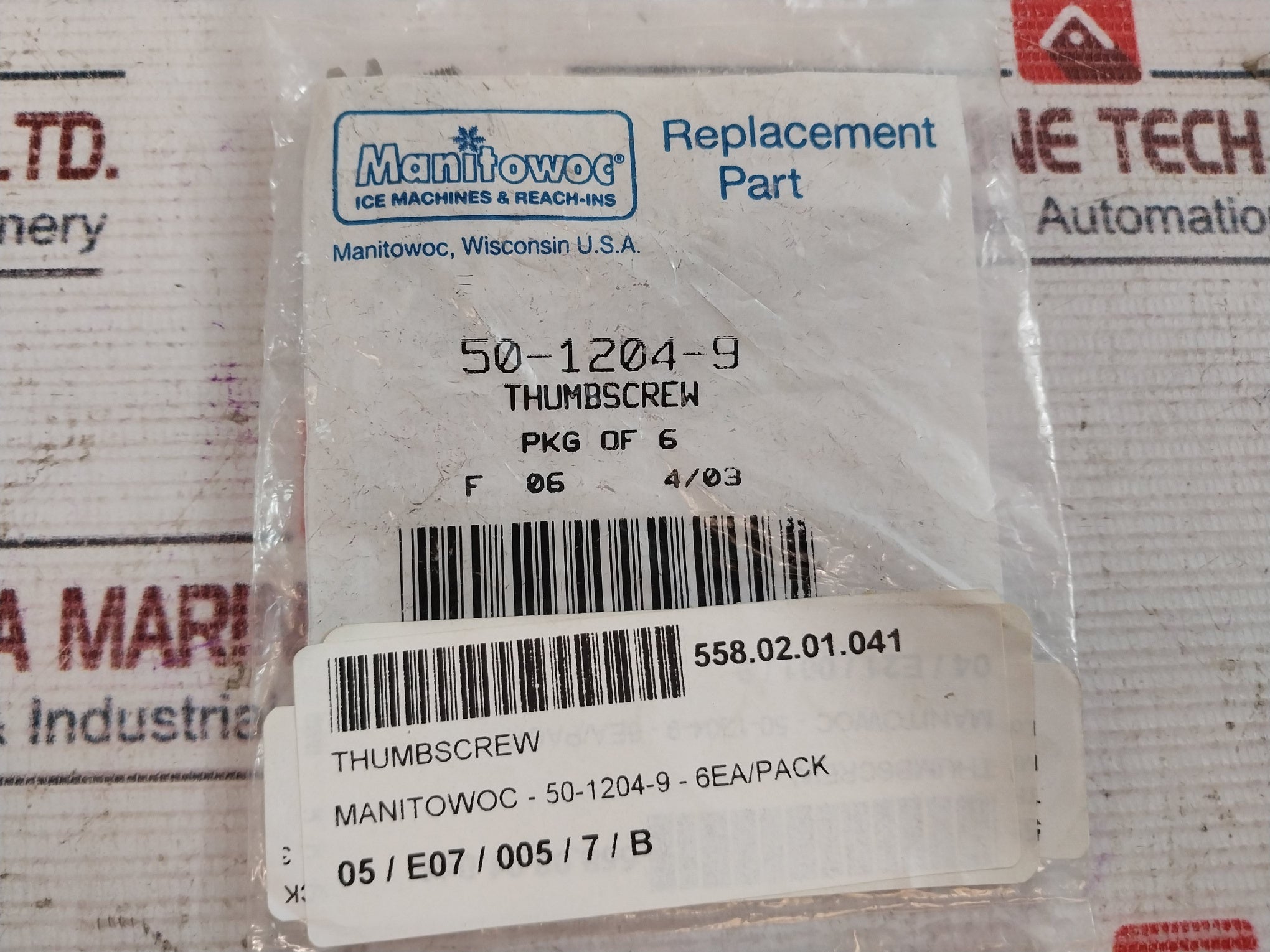 Manitowoc 50-1204-9 Thumbscrew