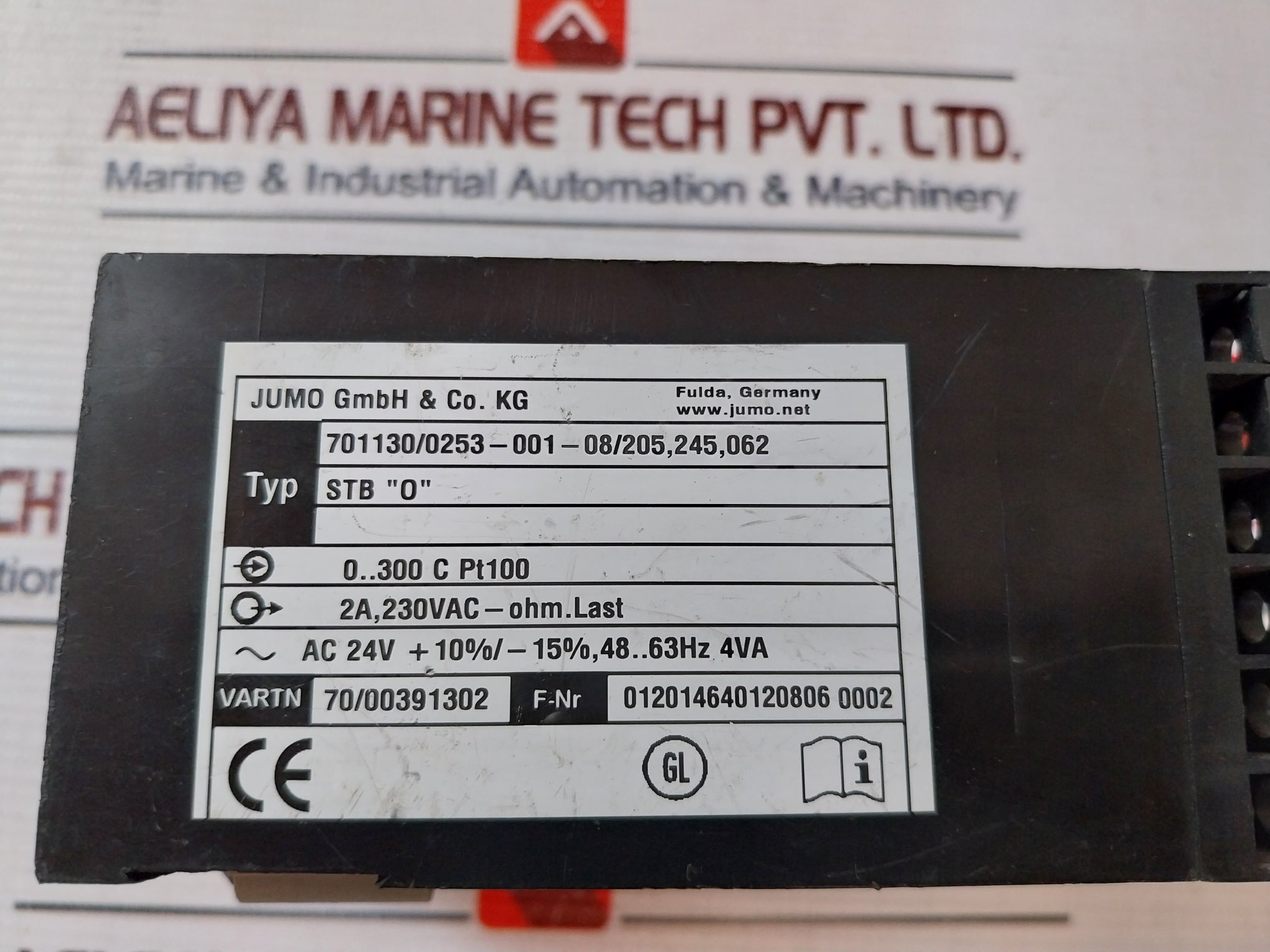 Jumo 701130/0253-001-08/205,245,062 Temperature Monitor 0-300°C