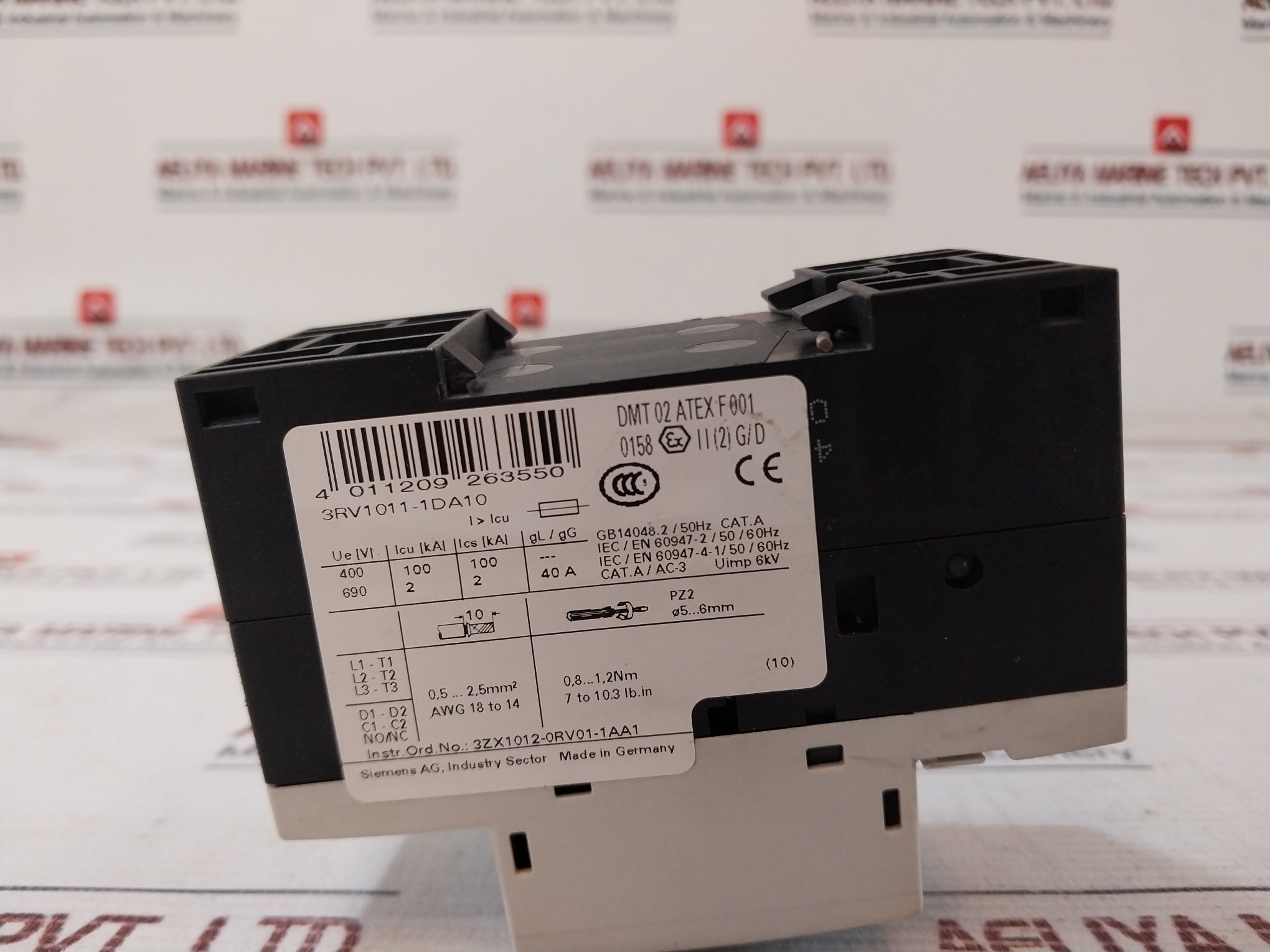 Siemens 3Rv1011-1Da10 Motor Protection Circuit Breaker 6Kv
