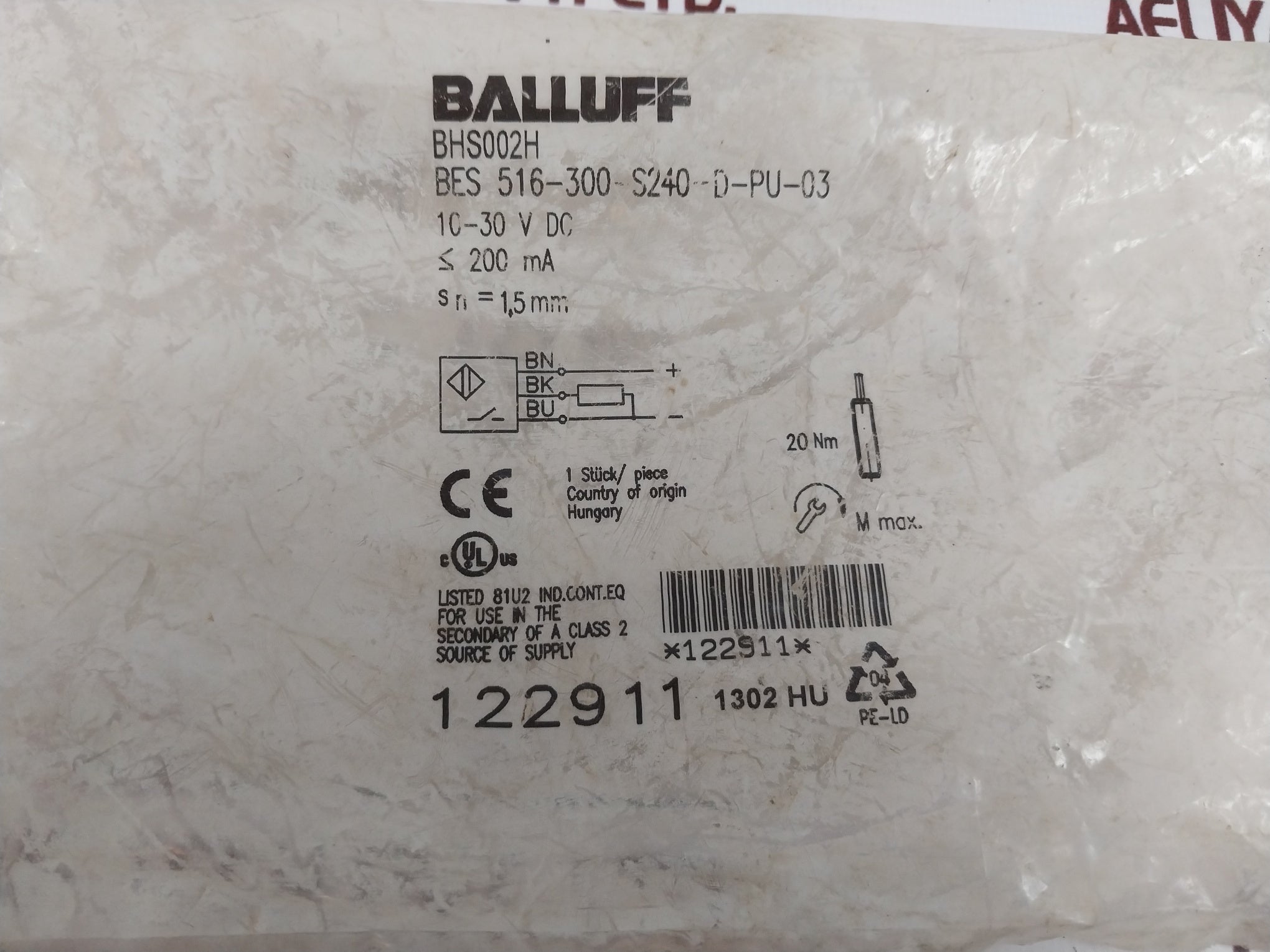 Balluff Bhs002H Pressure-rated Inductive Sensor