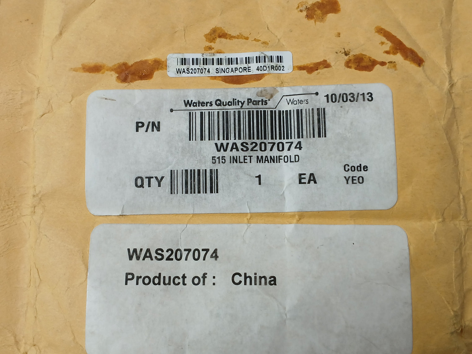 Waters Was207074 Solvent Inlet Manifold