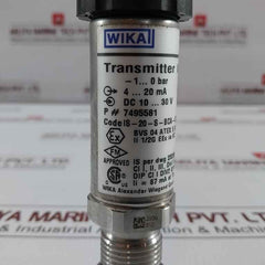 4-20 Ma Pressure Transmitter 7495581 Wika -1..0 Bar Ip 65