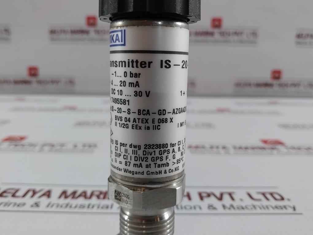 4-20 Ma Pressure Transmitter 7495581 Wika -1..0 Bar Ip 65
