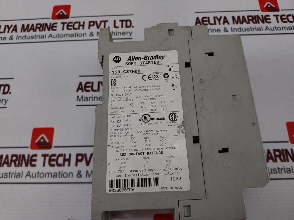 Allen-bradley 150-c37Nbd Soft Starter Smc-3 Ser B 50/60Hz