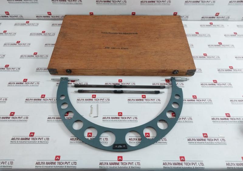 400-500 X 0.01 Mm Outside Micrometer With Adjustable Anvil Set 0.01Mm 475Mm