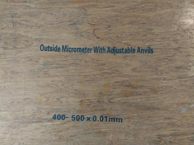 400-500 X 0.01 Mm Outside Micrometer With Adjustable Anvil Set 0.01Mm 475Mm