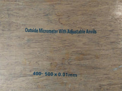 400-500 X 0.01 Mm Outside Micrometer With Adjustable Anvil Set 0.01Mm 475Mm