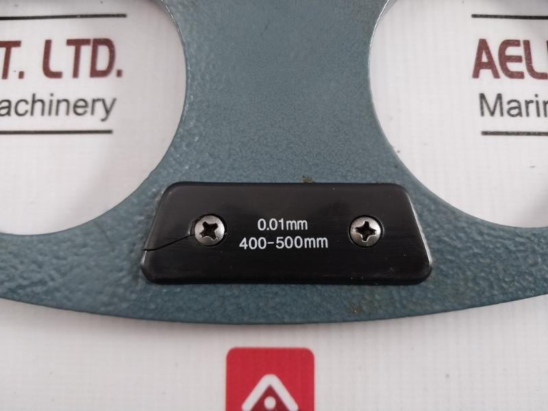 400-500 X 0.01 Mm Outside Micrometer With Adjustable Anvil Set 0.01Mm 475Mm