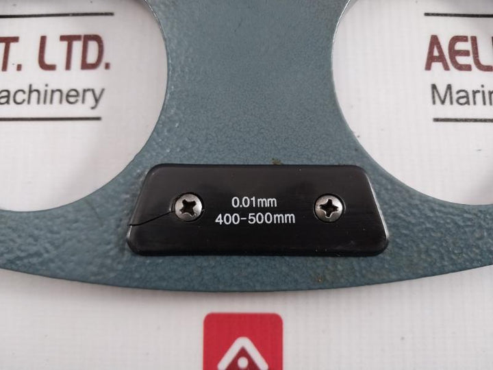 400-500 X 0.01 Mm Outside Micrometer With Adjustable Anvil Set 0.01Mm 475Mm