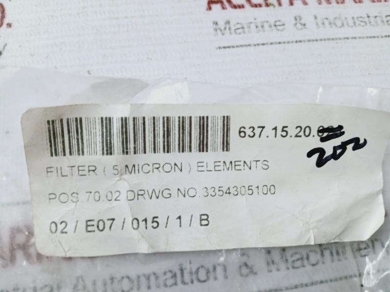 40 Micron Filter Element Pos. 70.02 3354305100