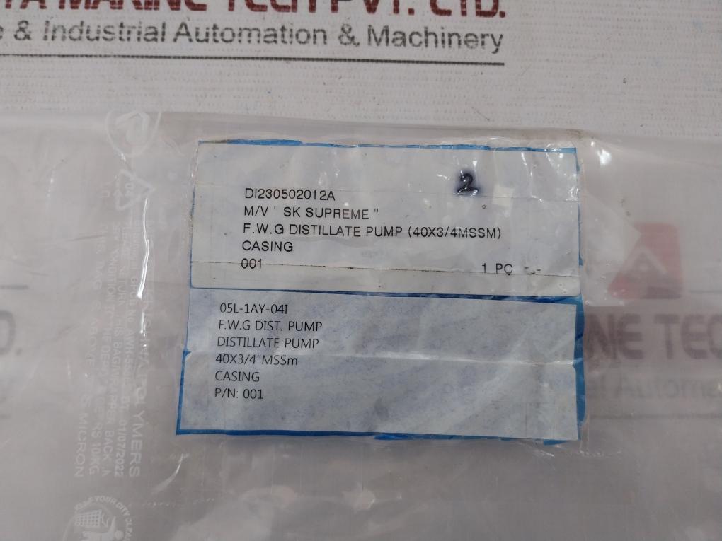 40X3/4" F.W.G. Distillate Pump (Fresh Water Generator) Casing Di230502012A