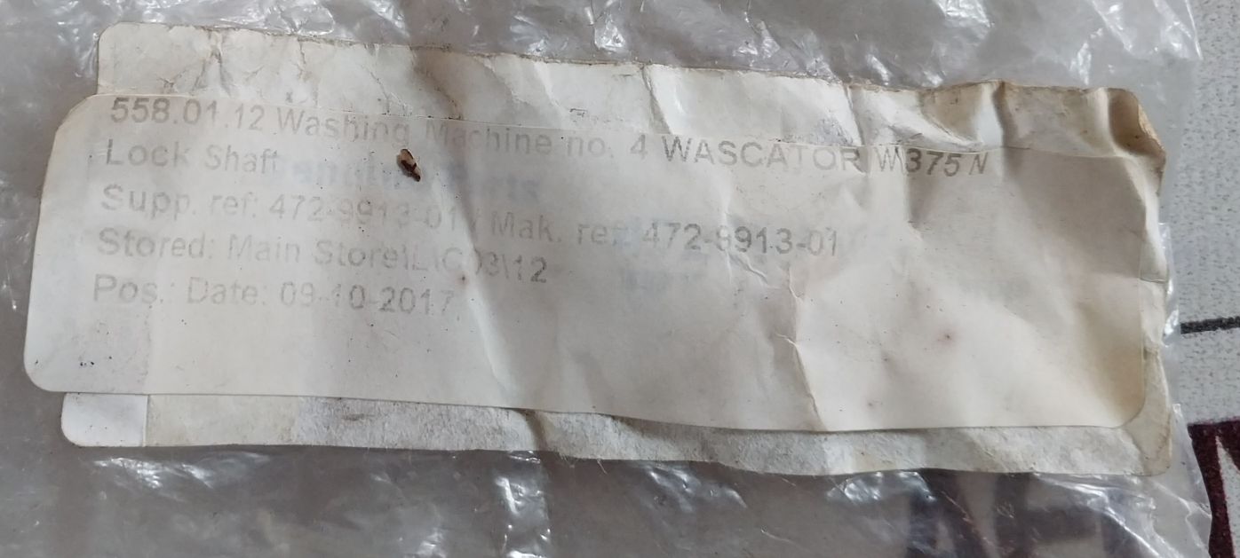 4321952-01 Lock Shaft for WASCATOR W375N Washing Machine