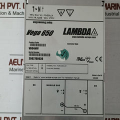 47-63Hz 11A Rms Max Power Supply Input: 100-240V Ac Nom Brand Lambda V604Nfv