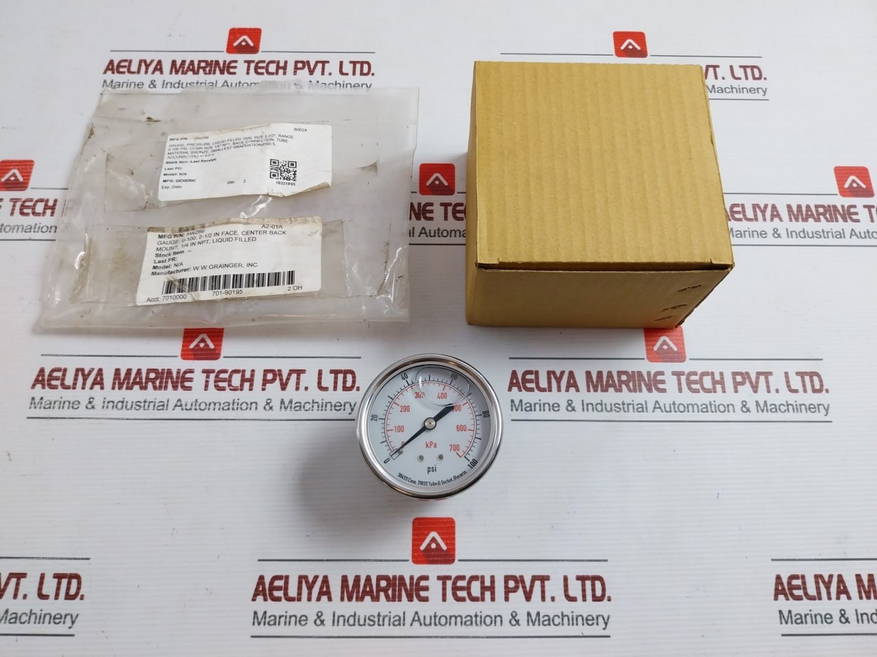 4Cfr6A Liquid Filled Pressure Gauge 0-100Psi Grainger