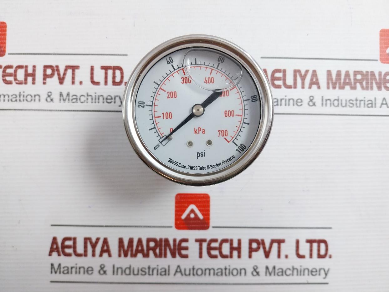 4Cfr6A Liquid Filled Pressure Gauge 0-100Psi Grainger