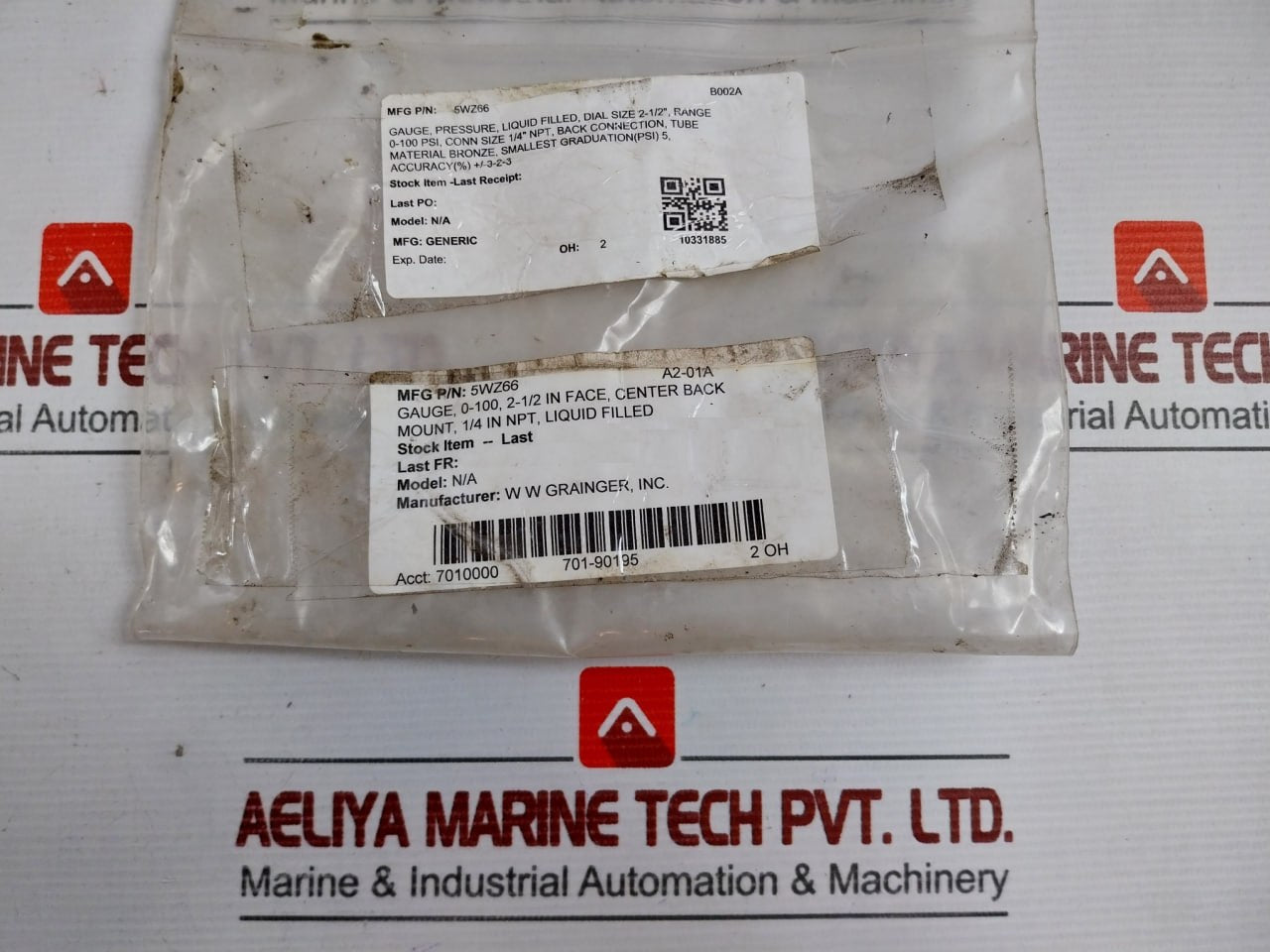 4Cfr6A Liquid Filled Pressure Gauge 0-100Psi Grainger