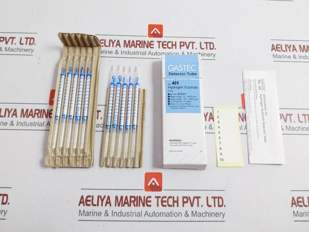 4H Hydrogen Sulphide Detector Tube 10-4000 Ppm Gastec (1 Packet=10 Pcs)