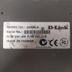 D-link Dkvm-4 4-port Kvm Switch 600Ma Dc9V