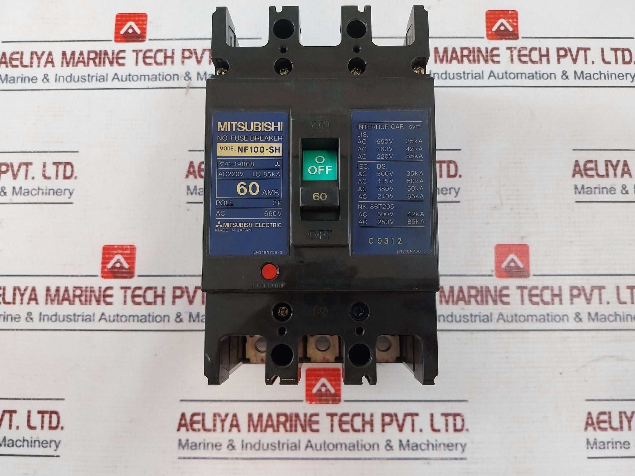 Mitsubishi Electric Nf100-sh No-fuse Breaker 60Amp 3-pole 660V