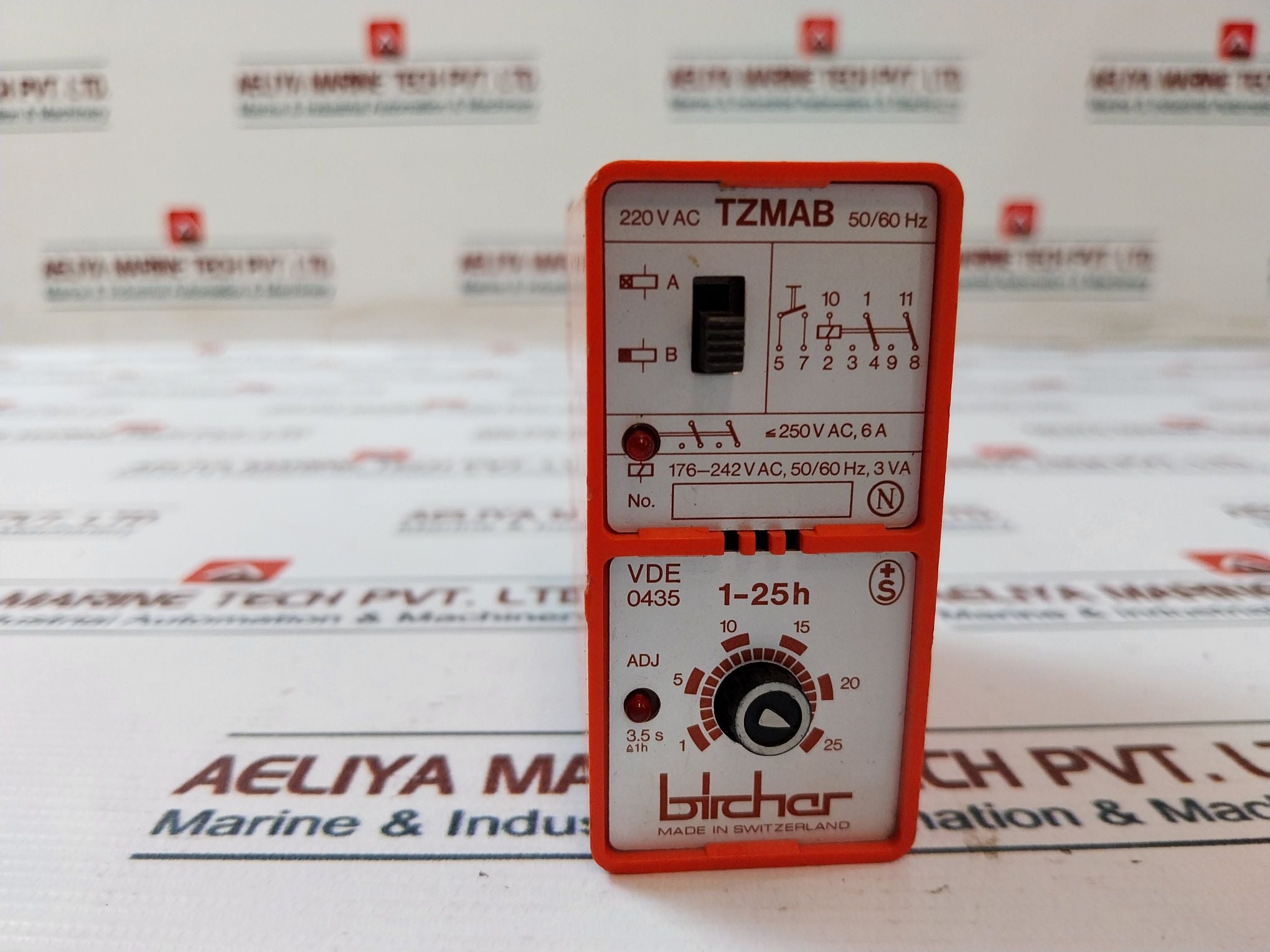 Bircher Tzmab Time Delay Relay 6A 250Vac 50/60Hz