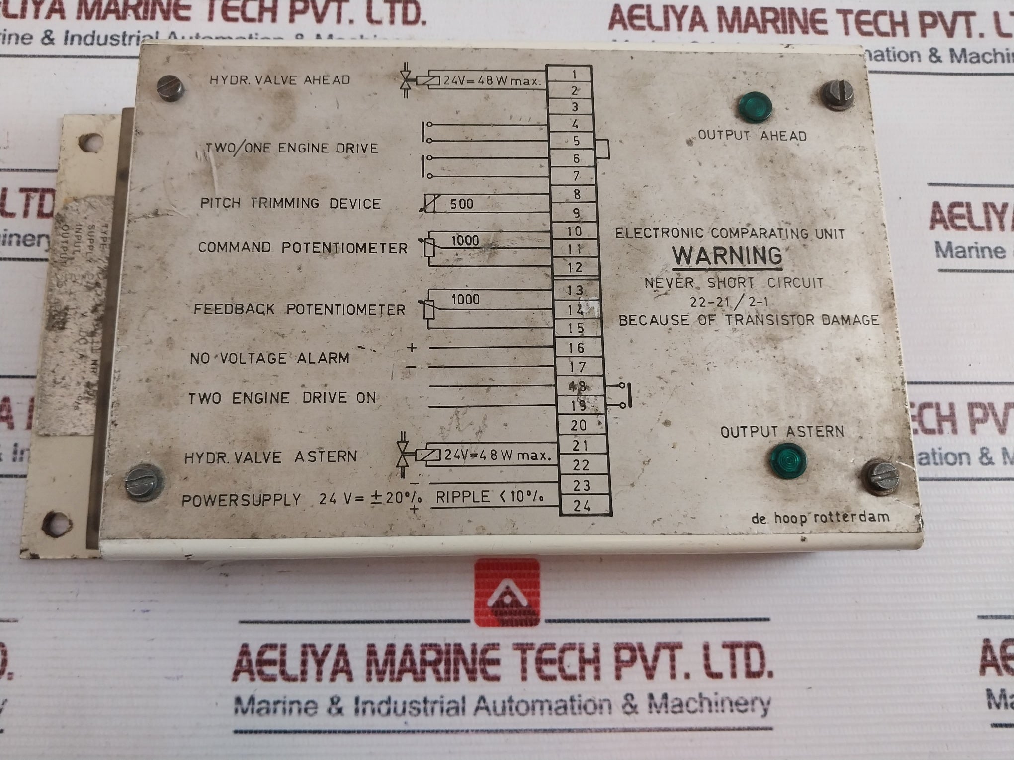 De Hoop Rotterdam 775.53.25.11 Electronic Comparating Unit 24Vdc