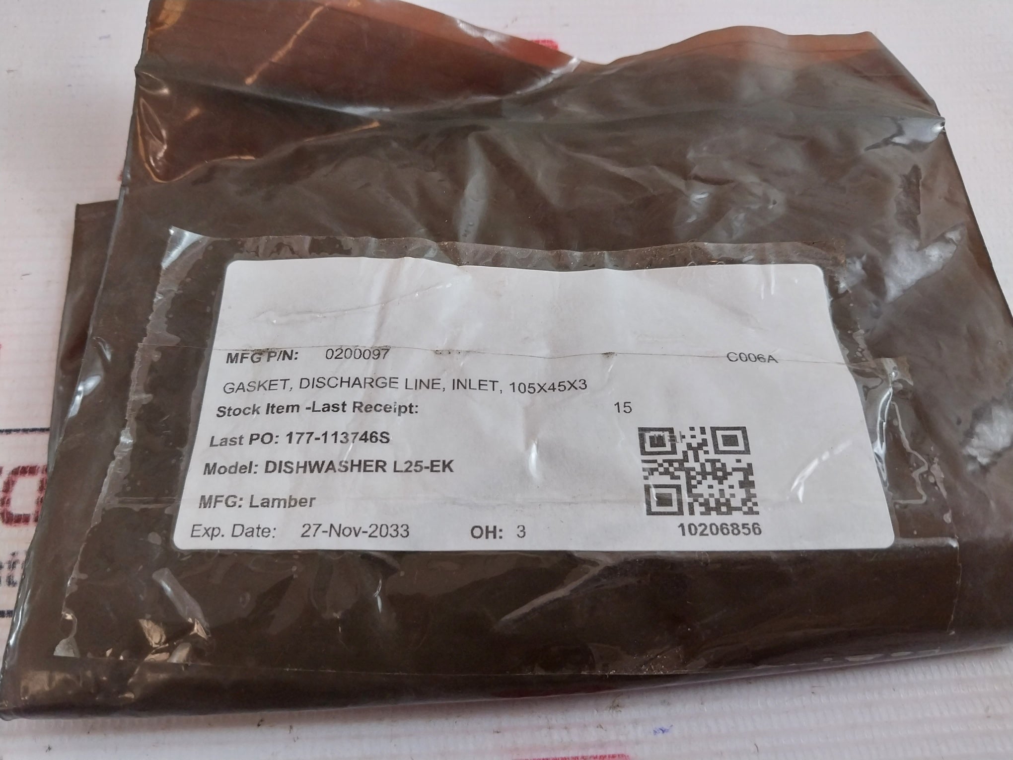 Lamber 0200097 Gasket 105X45X3