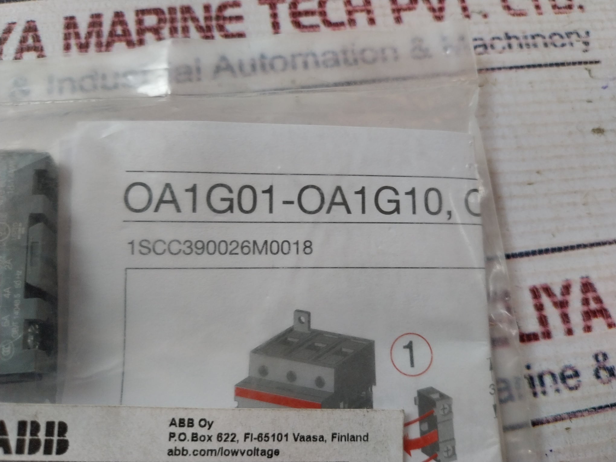 Abb Oa3G01 Auxiliary Contact 16A 690V 1Sca022456R7410