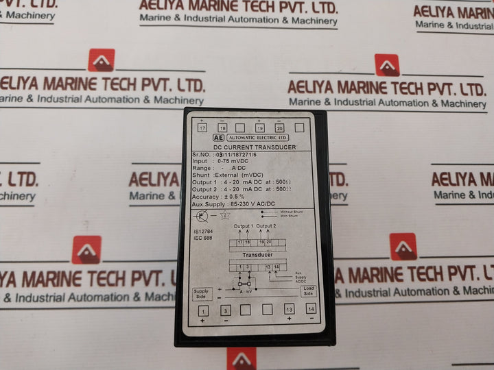Automatic Electric 0-75 Mvdc Dc Current Transducer