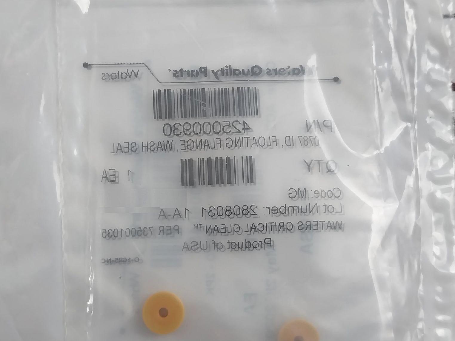 Waters 700006048 Wash Seal Assembly Floating Flange 425000930