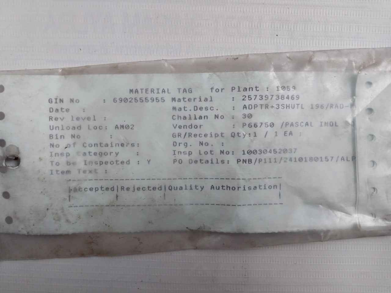 5009 Adptr+3Shutl 196/Rad 25739738469 (Not Working)