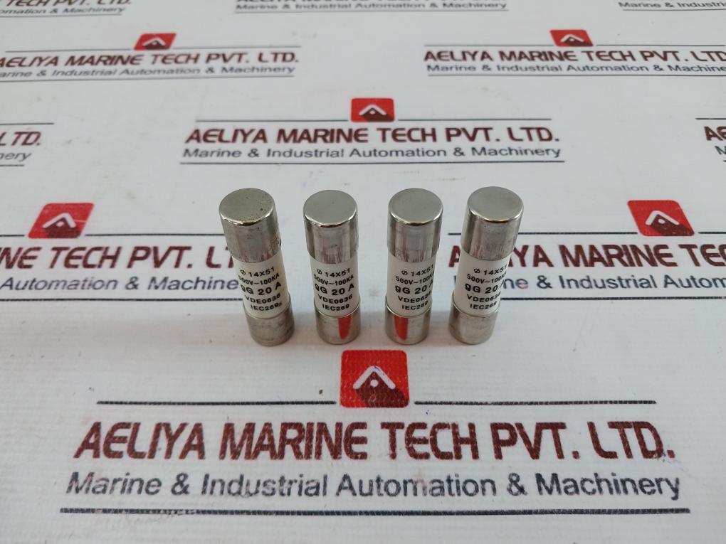 Lot of 4X 500V~100KA GG 20A Cylindrical fuse Fuse