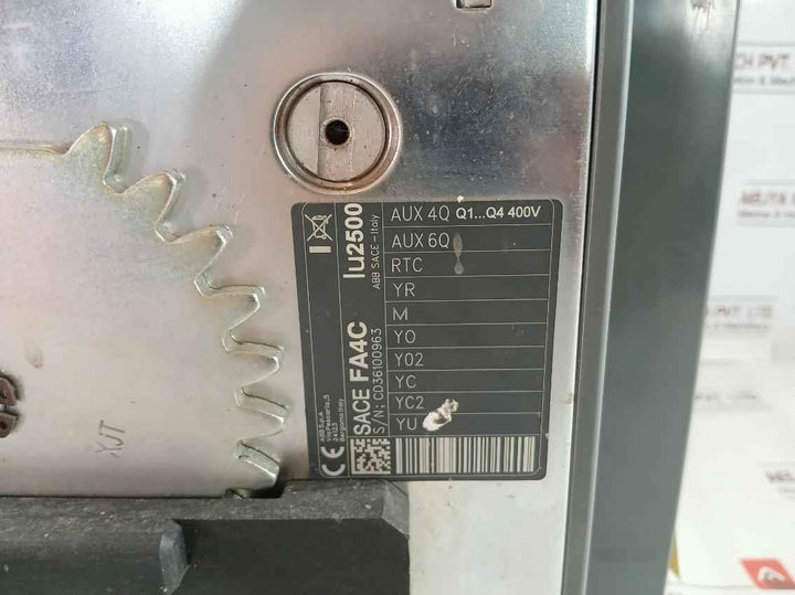 50/60Hz 2500A Sace Formula Air Circuit Breaker Part No: Fa4C Abb