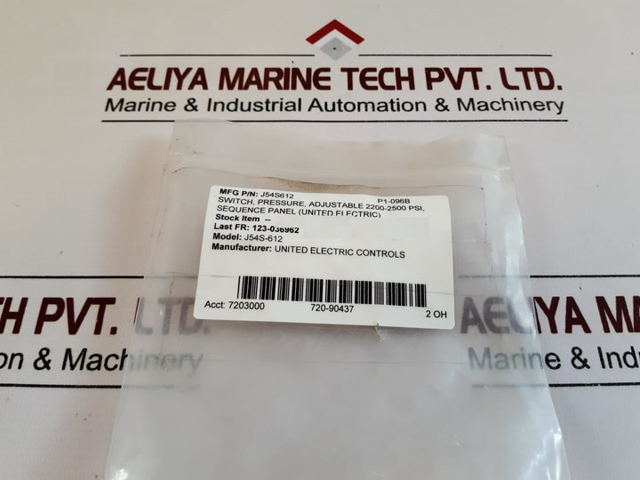 United Electric J54s-612 Pressure Switch 15a 480 Vac