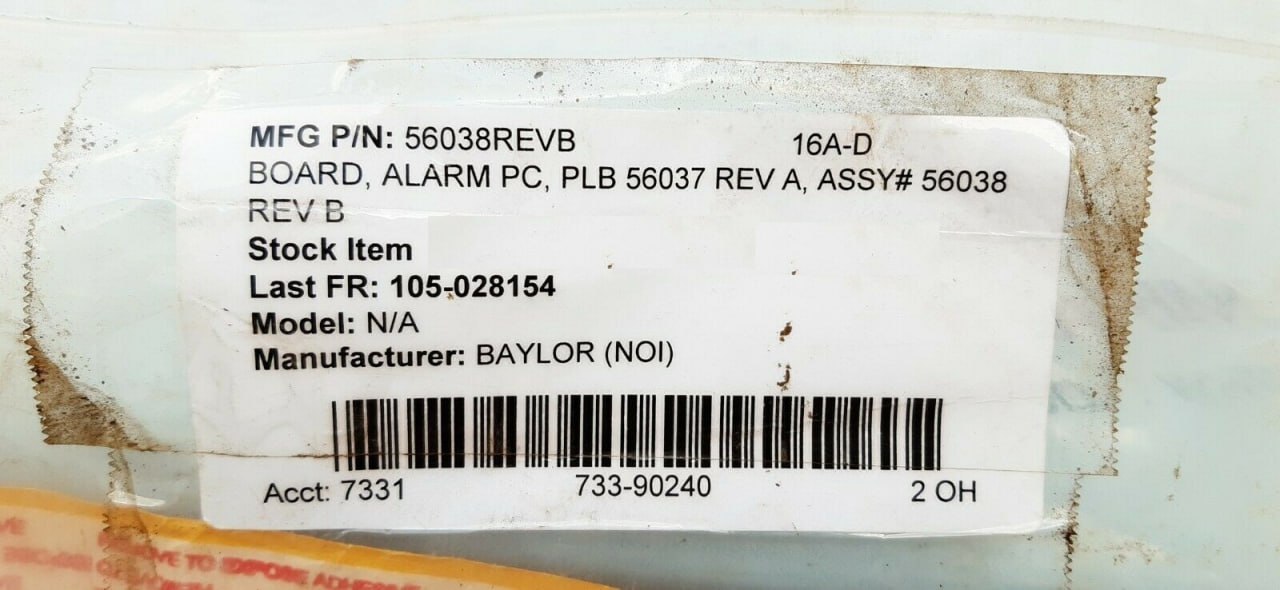 Baylor 56037 Rev.A Printed Circuit Board 56038 Rev B - Aeliya Marine Tech