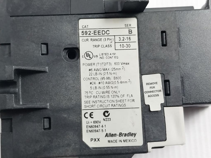 592-eedc Three Phase Overload Relay Allen-bradley 600V