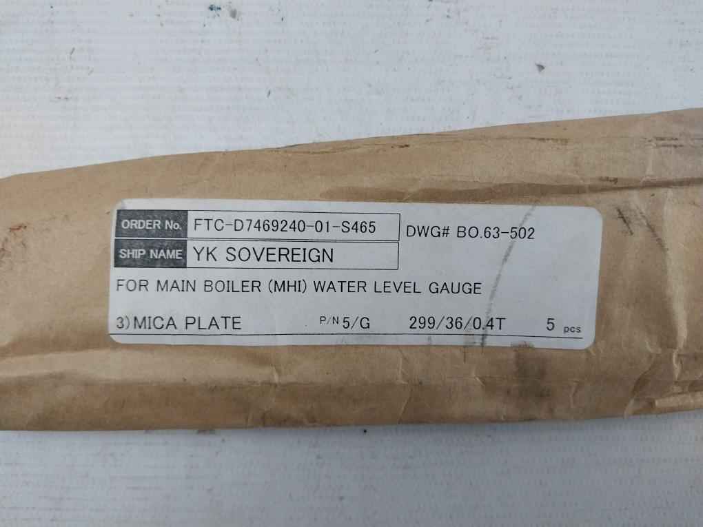 5/G Mica Plate For Main Boiler (Mhi) Water Level Gauge 128-000-001