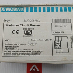 5Sx42257Rc Siemens Miniature Circuit Breaker