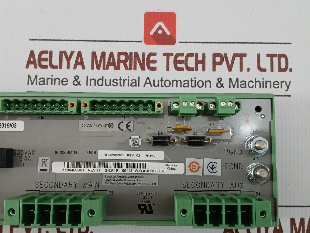 5X00489G01 Ovation Power Distribution Module 250Vac Emerson