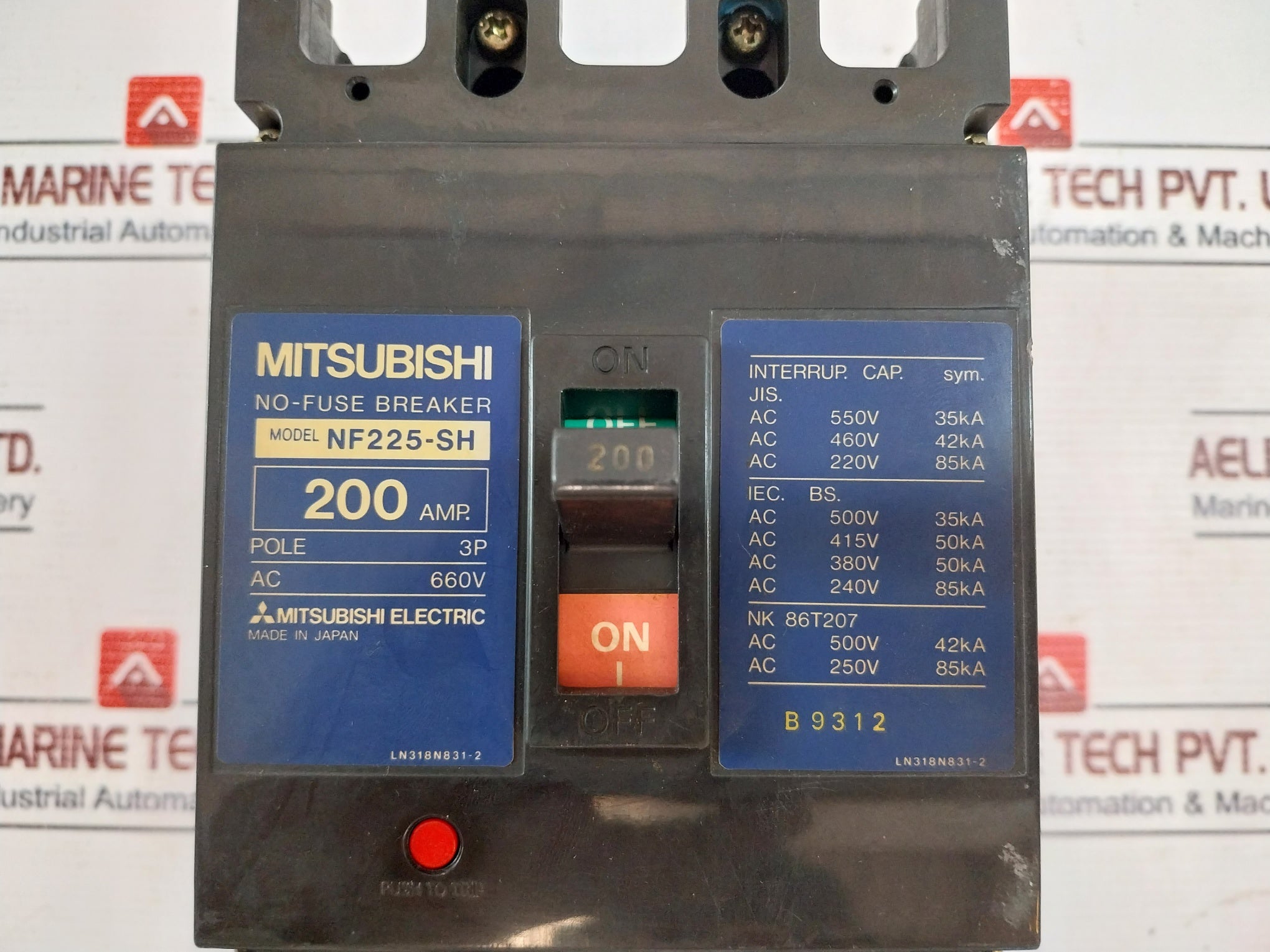Mitsubishi Electric Nf225-sh 200Amp No-fuse Breaker 3Pole 660V
