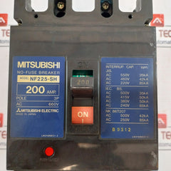 Mitsubishi Electric Nf225-sh 200Amp No-fuse Breaker 3Pole 660V
