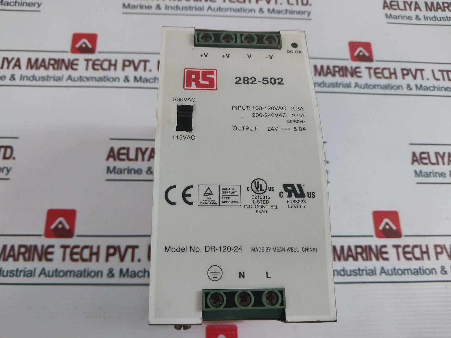 Mean Well/Rs 282-502 Power Supply Dr-120-24, 240Vac 50/60Hz