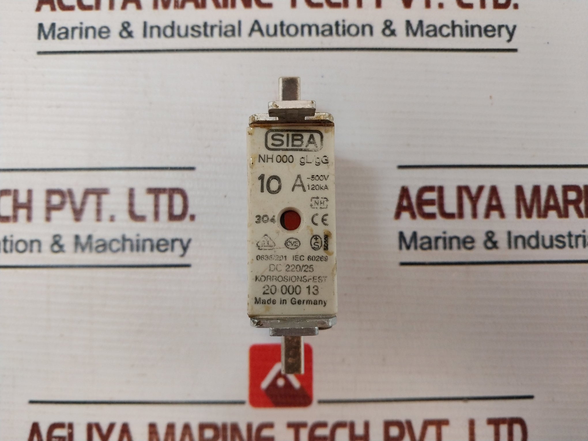 Siba 20 000 13 Corrosion Resistant Fuse 10A 500V