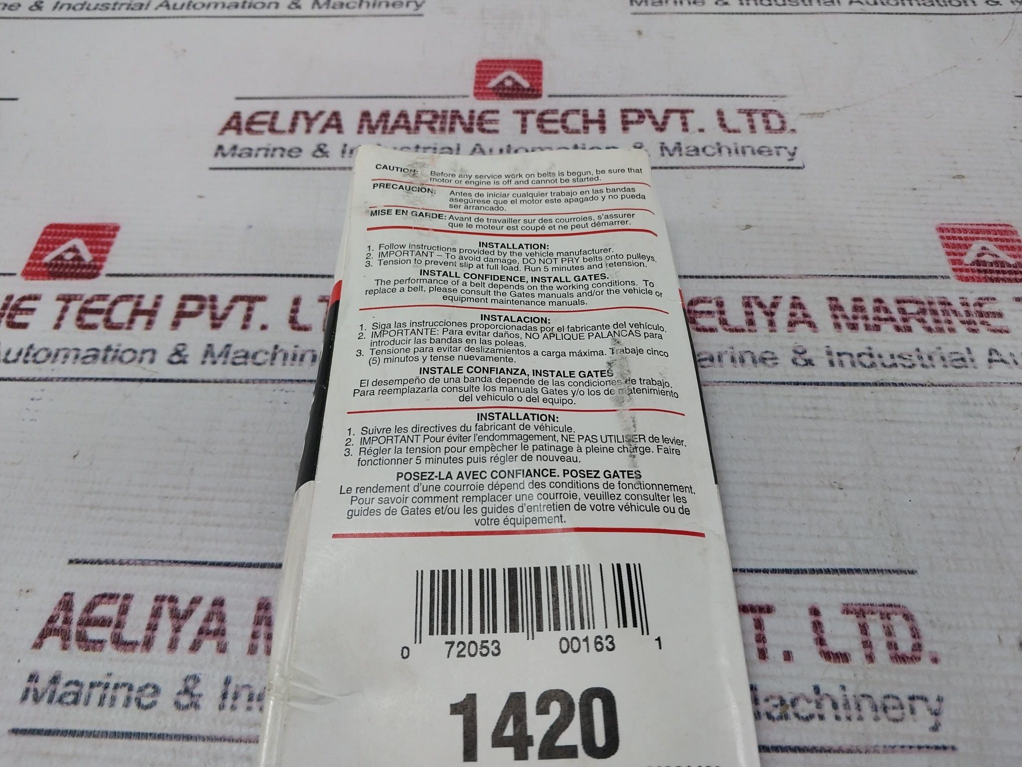 Gates 1420 Truflex Fhp Low Horse-power V-belt 9.5/10Mm X 1065Mm