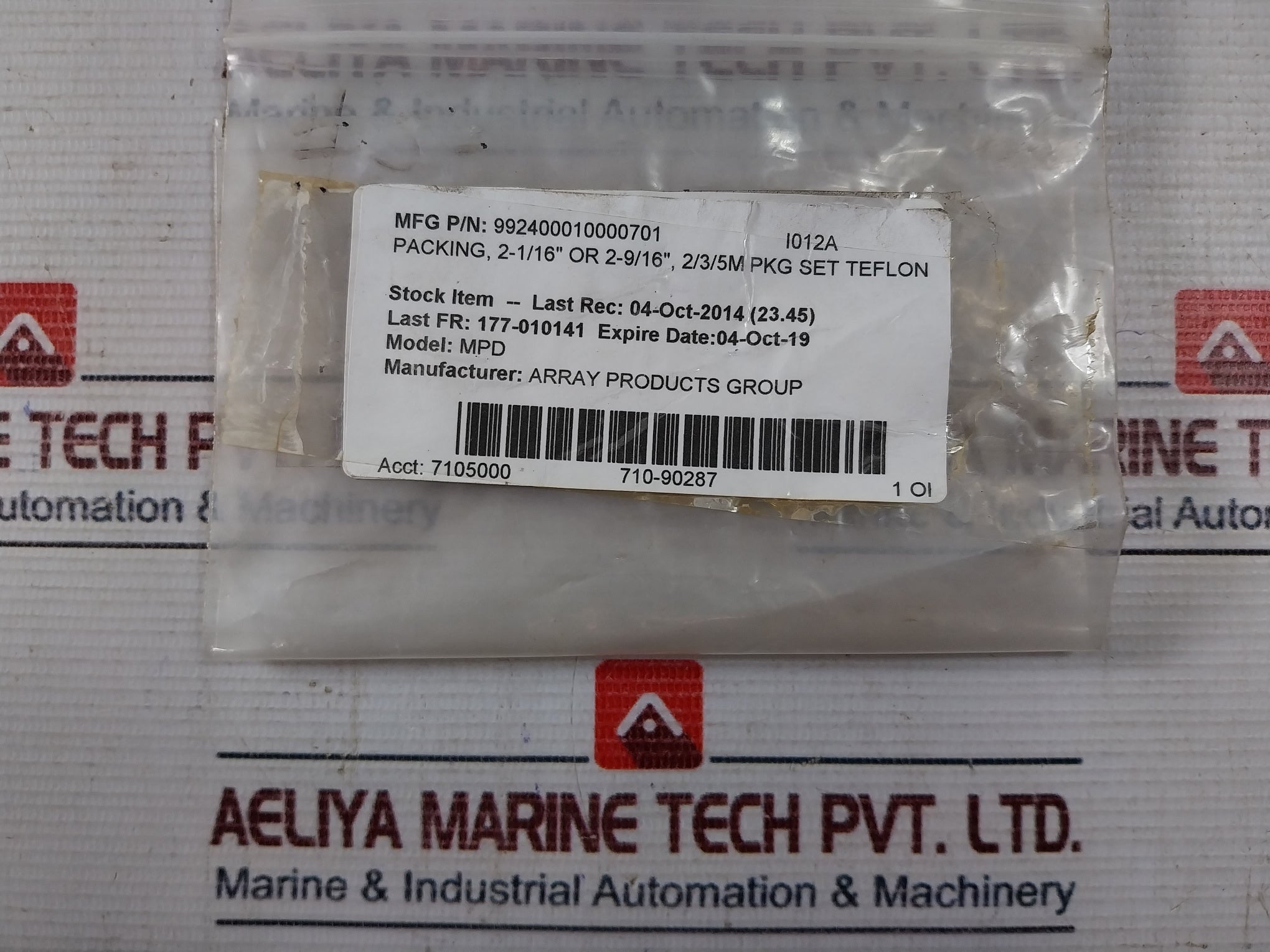 Array 992400010000701 Mpd Packing Seal Set