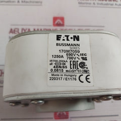 Eaton 170M7059 Bussmann Series High Speed Square Body Fuse 1250A 700V 220317/E1176