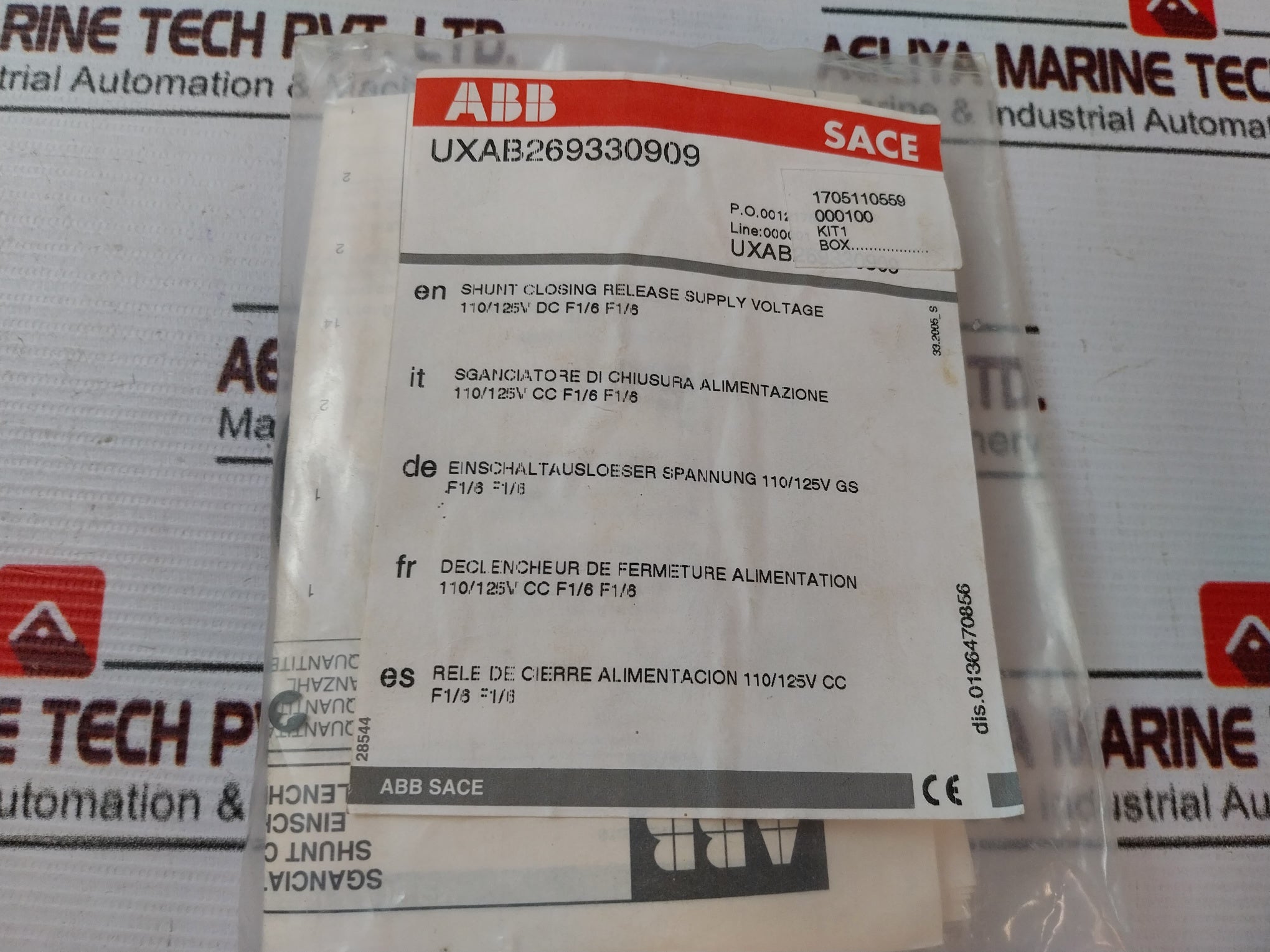Abb Swg952.002.0131 Closing Coil Kit Uxab269330909 500Vac
