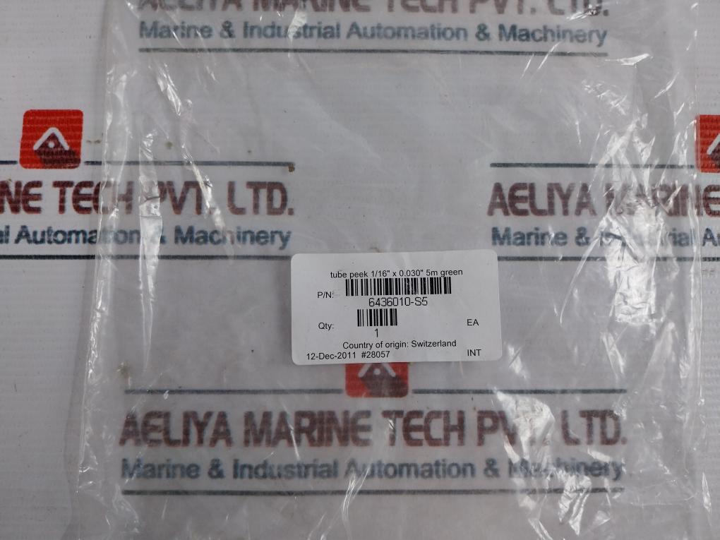 6436010-S5 Tube Peek 1/16” X 0.030” 5M Green