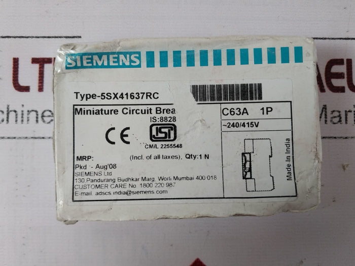 Lot of 3X SIEMENS 5SX41 Miniature Circuit Breaker 5SX41637RC