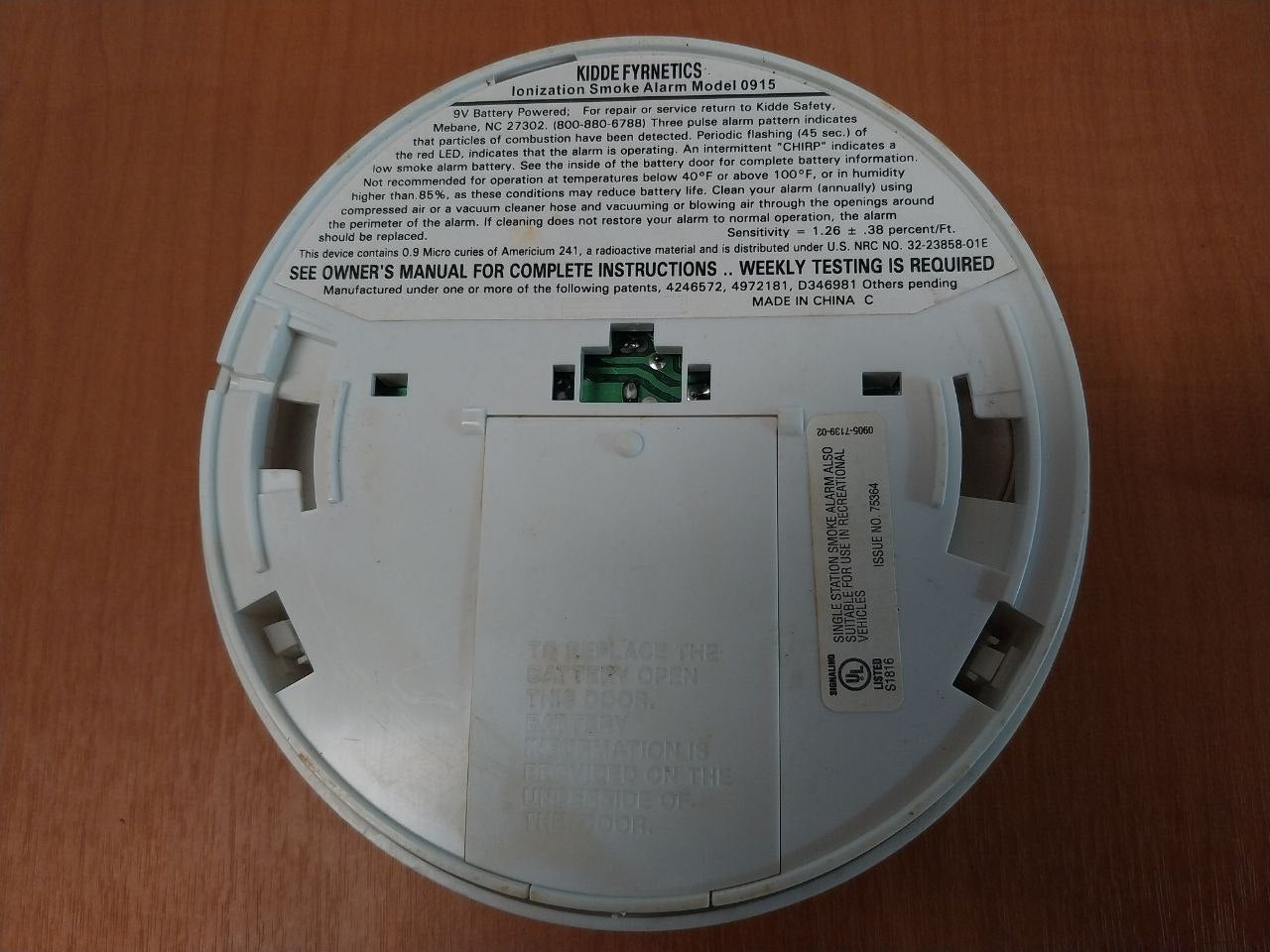 Kidde 0915 Ionization Smoke Alarm 0905-7139-02 - Aeliya Marine Tech