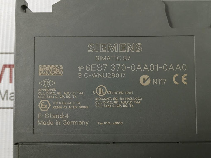 6Es7 370-0Aa01-0Aa0 Simatic S7 Dummy Module Siemens
